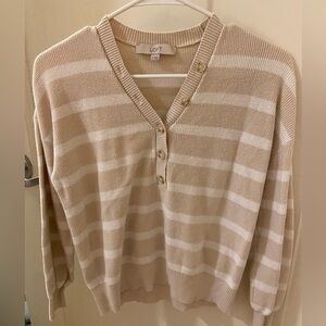 LOFT striped Henley sweater